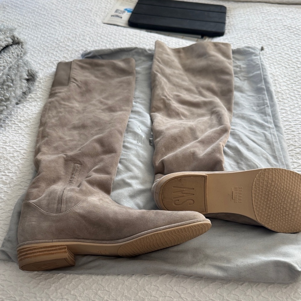 Stuart Weitzman Taupe Over the Knee Boots